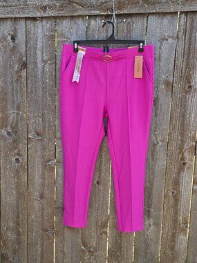 NWT R.SOFIA Comfort Fit Rose Violet Pull-On Dress Pants XL Stretch